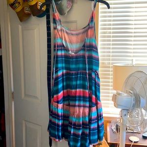 Ladies dress sleeveless size medium brown Roxy